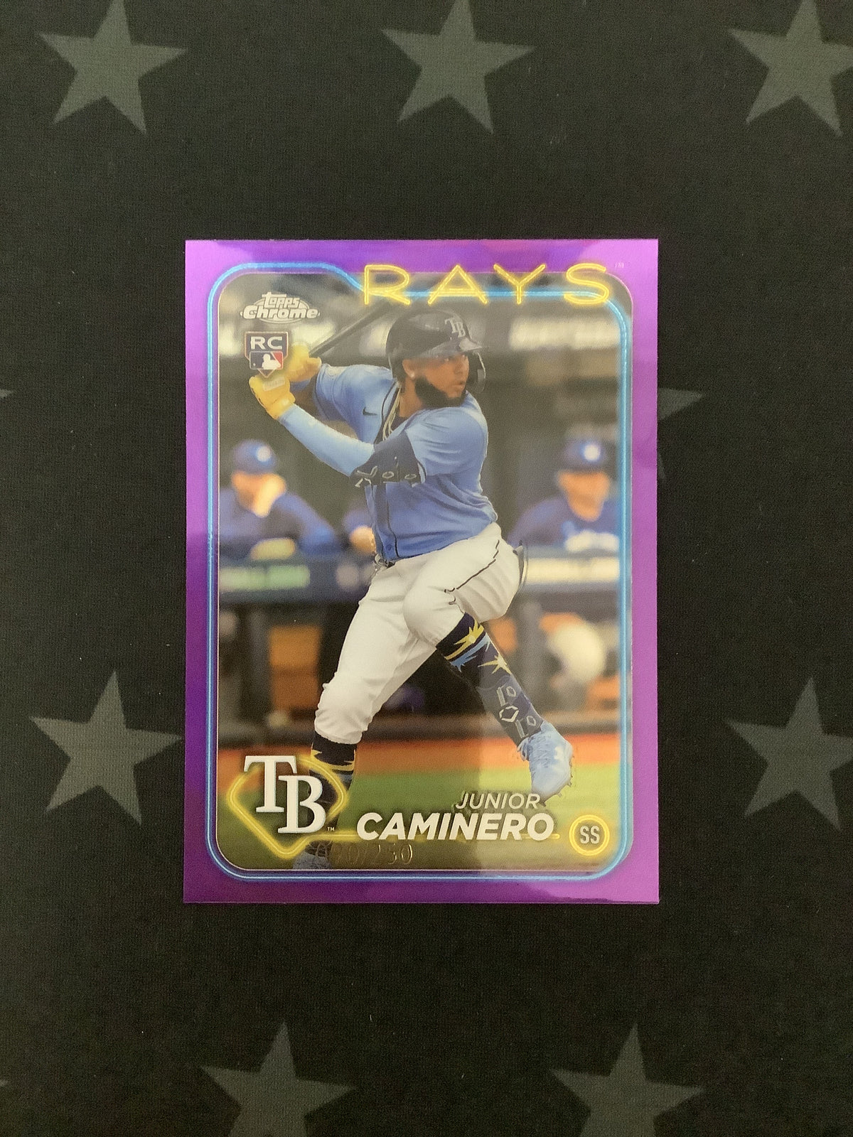 2024 Topps Chrome Junior Caminero RC #213 Purple Refractor 90/250