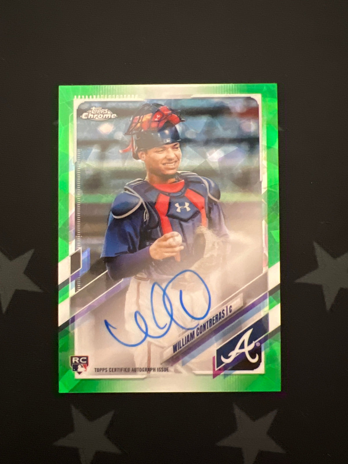 2021 Topps Chrome Sapphire William Contreras RC #RA-WC Auto Green 34/50