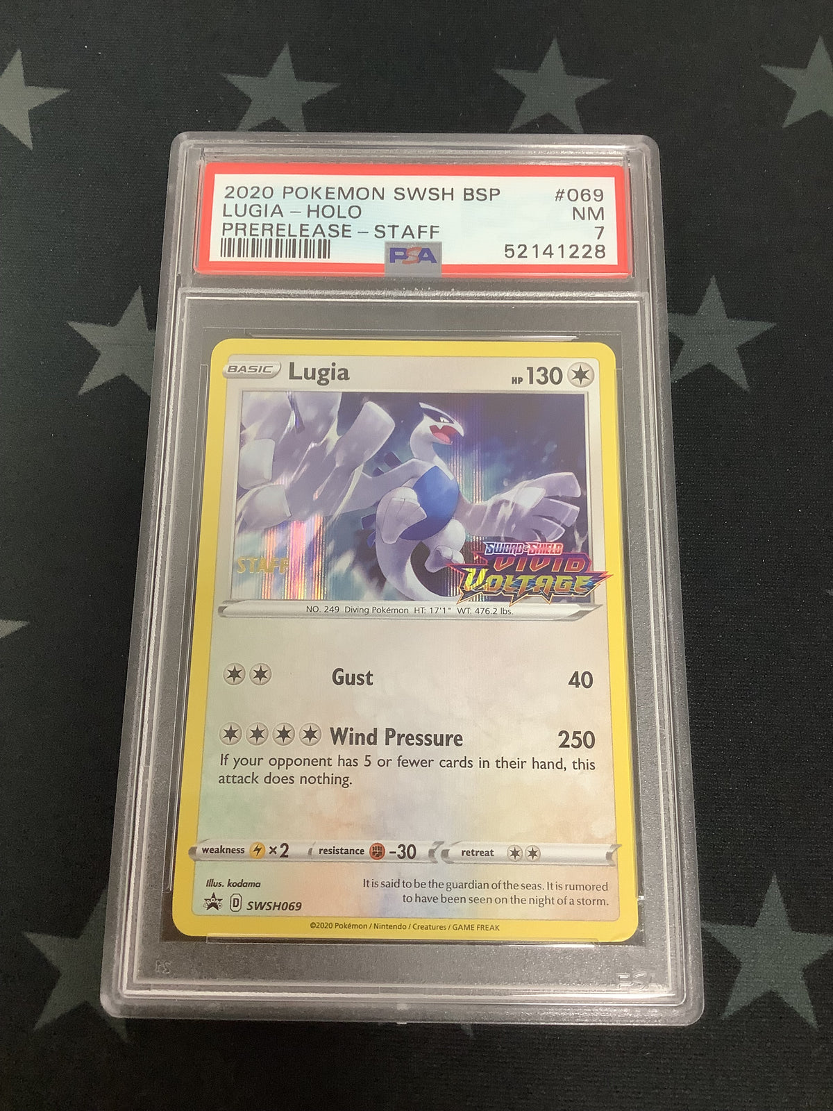 2020 POKEMON SWORD AND SHIELD BSP PRERELEASE STAFF LUGIA HOLO #069 PSA NM 7 52141228