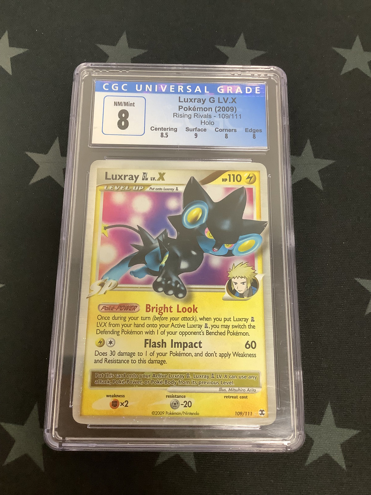 2009 POKEMON RISING RIVALS LUXRAY G LV. X HOLO #109 PSA NM-MT 8 4046645171