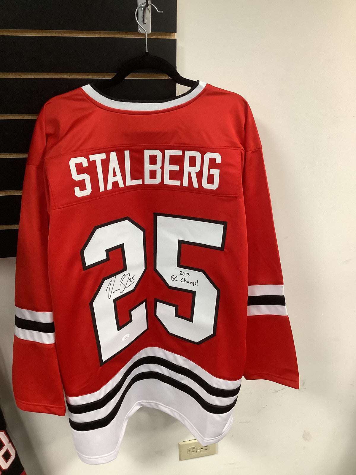 Viktor Stalberg Autographed Hockey Jersey W/ Inscription JSA COA
