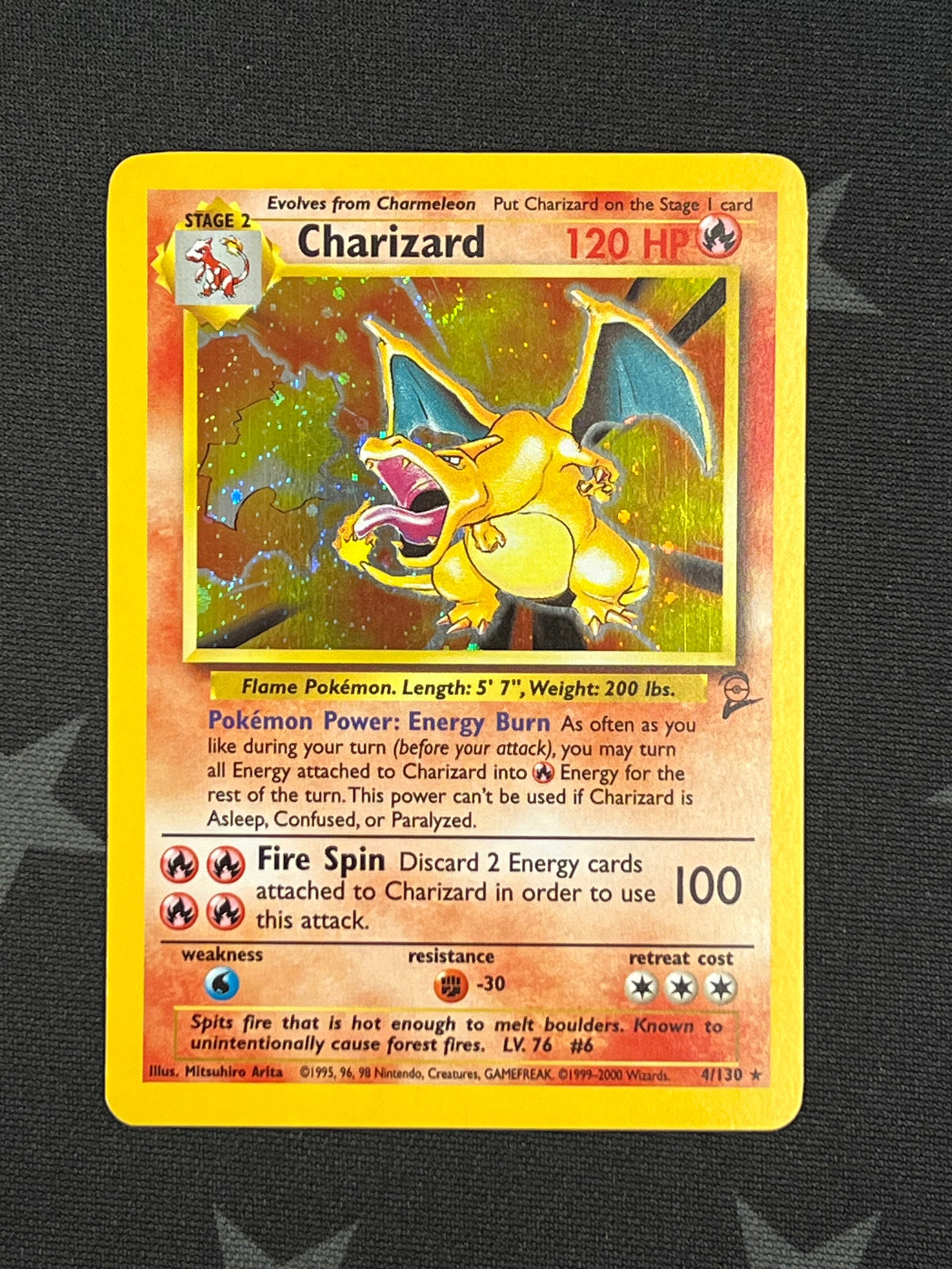 Pokémon Charizard 4/130 Base Set 2 Holo (Moderately Played)