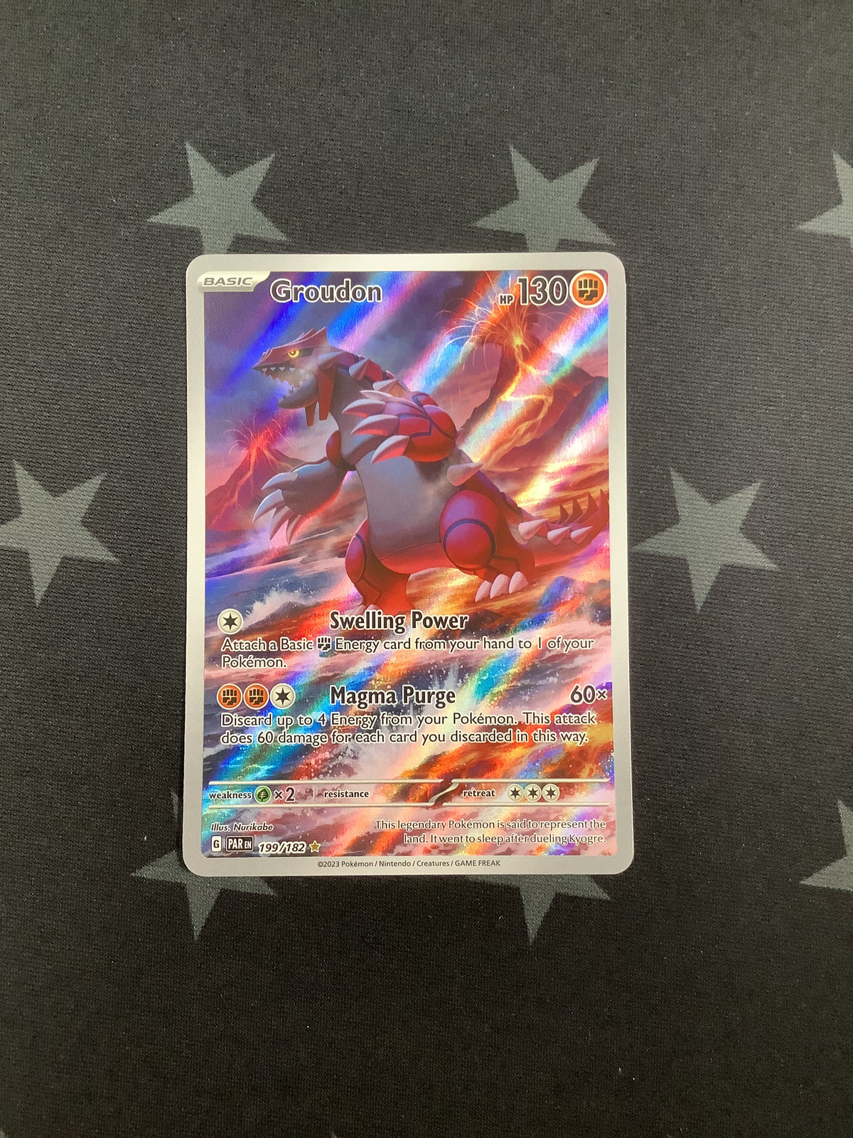 2023 Pokémon Paradox Rift Groudon Illustration Rare 199 Full Art Holo