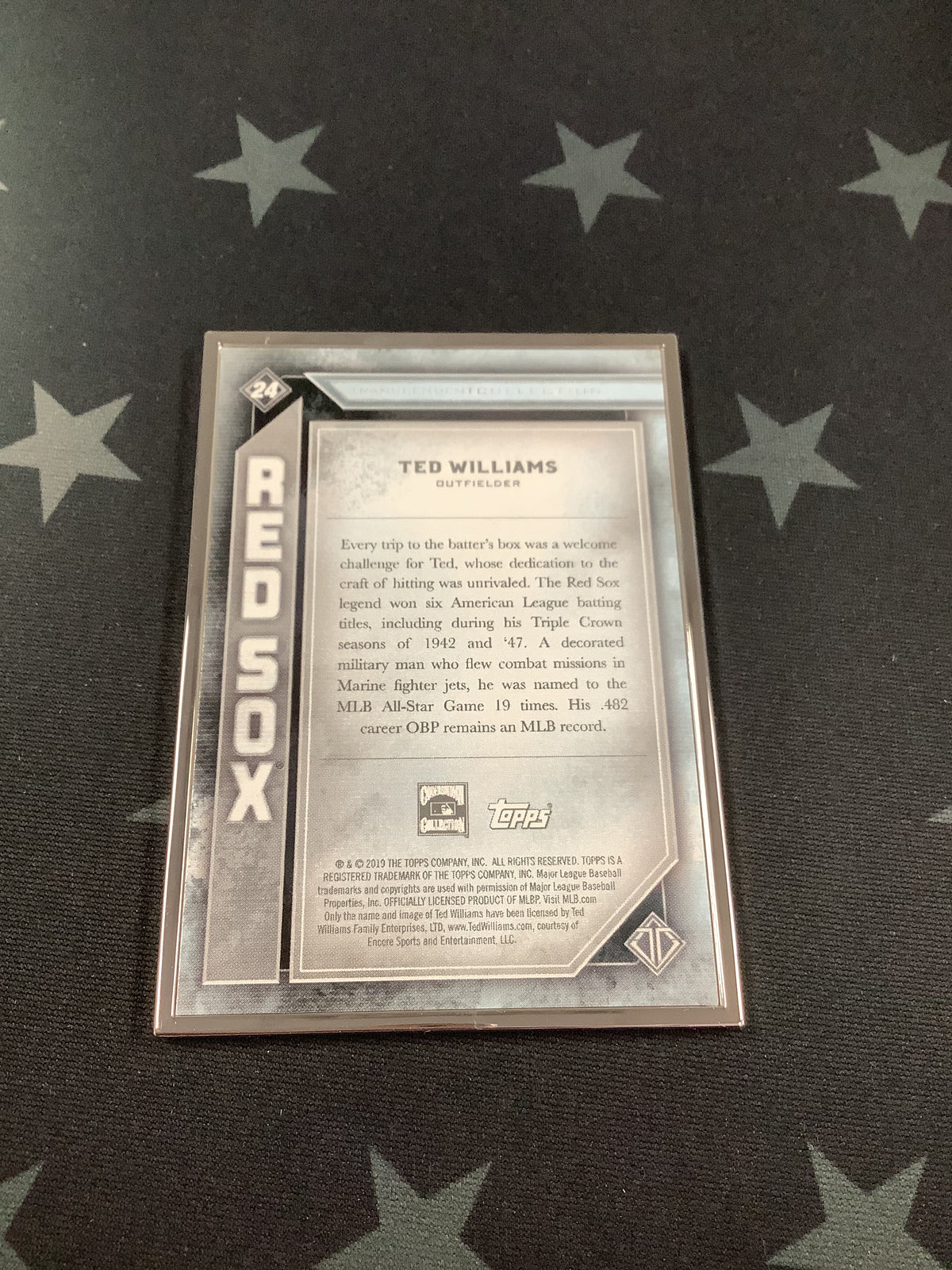 2019 TED WILLIAMS TRANSCENDENT COLLECTION BASEBALL #24 /100