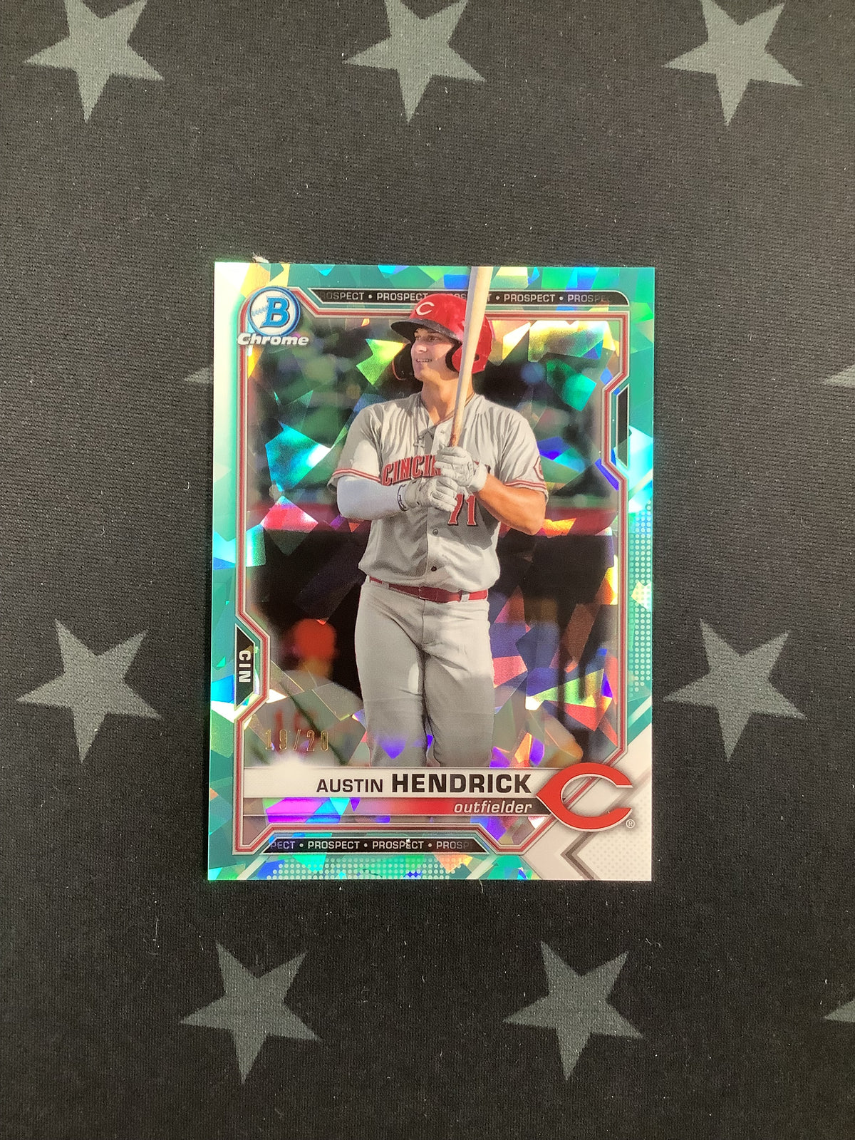 2021 BOWMAN CHROME BASEBALL SAPPHIRE AQUA AUSTIN HENDRICK #BDC-138 /20