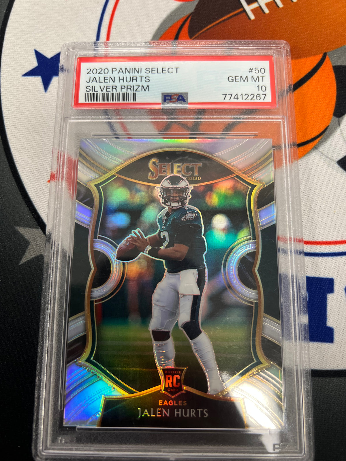 2020 Panini Select Football Jalen Hurts Silver Prizm Rookie PSA 10