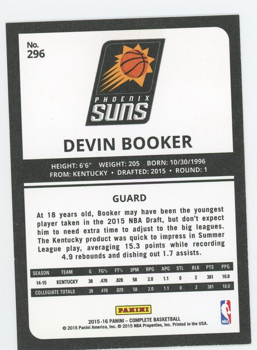 2015-16 COMPLETE BASKETBALL DEVIN BOOKER ROOKIE #296