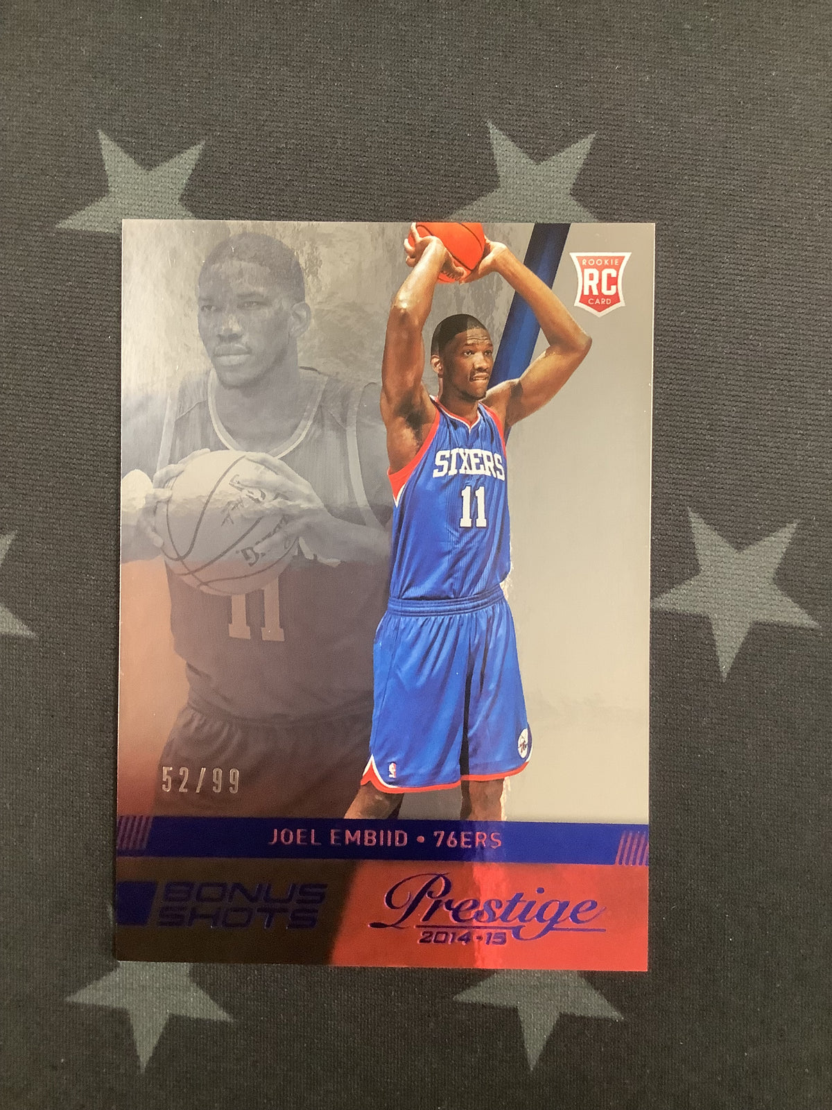 2014-15 Panini Prestige Joel Embiid Bonus Shots Blue #52/99 #163 Rookie RC