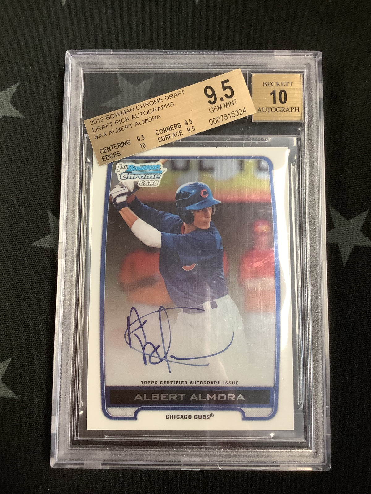 2012 BOWMAN CHROME DRAFT - DRAFT PICK AUTOGRAPHS ALBERT ALMORA BECKETT 9.5