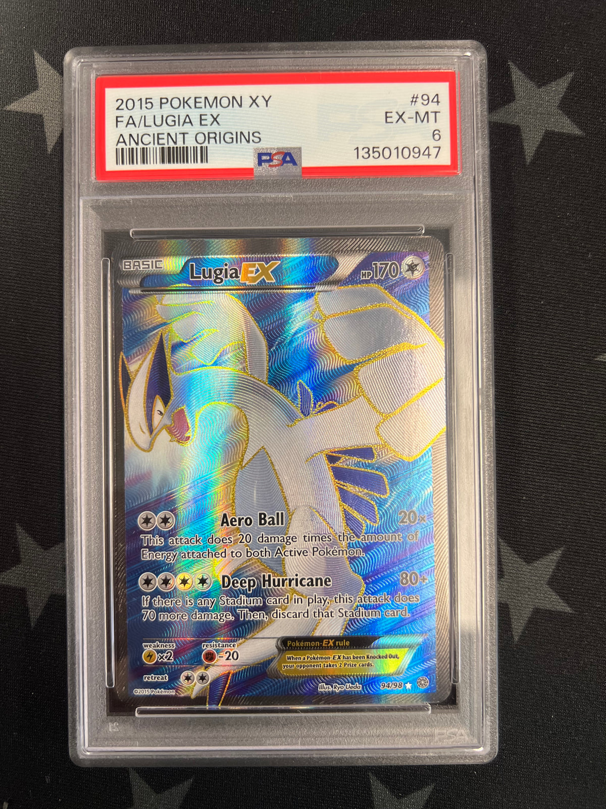 2015 Pokemon XY Ancient Origins Lugia EX Full Art 94 PSA 6