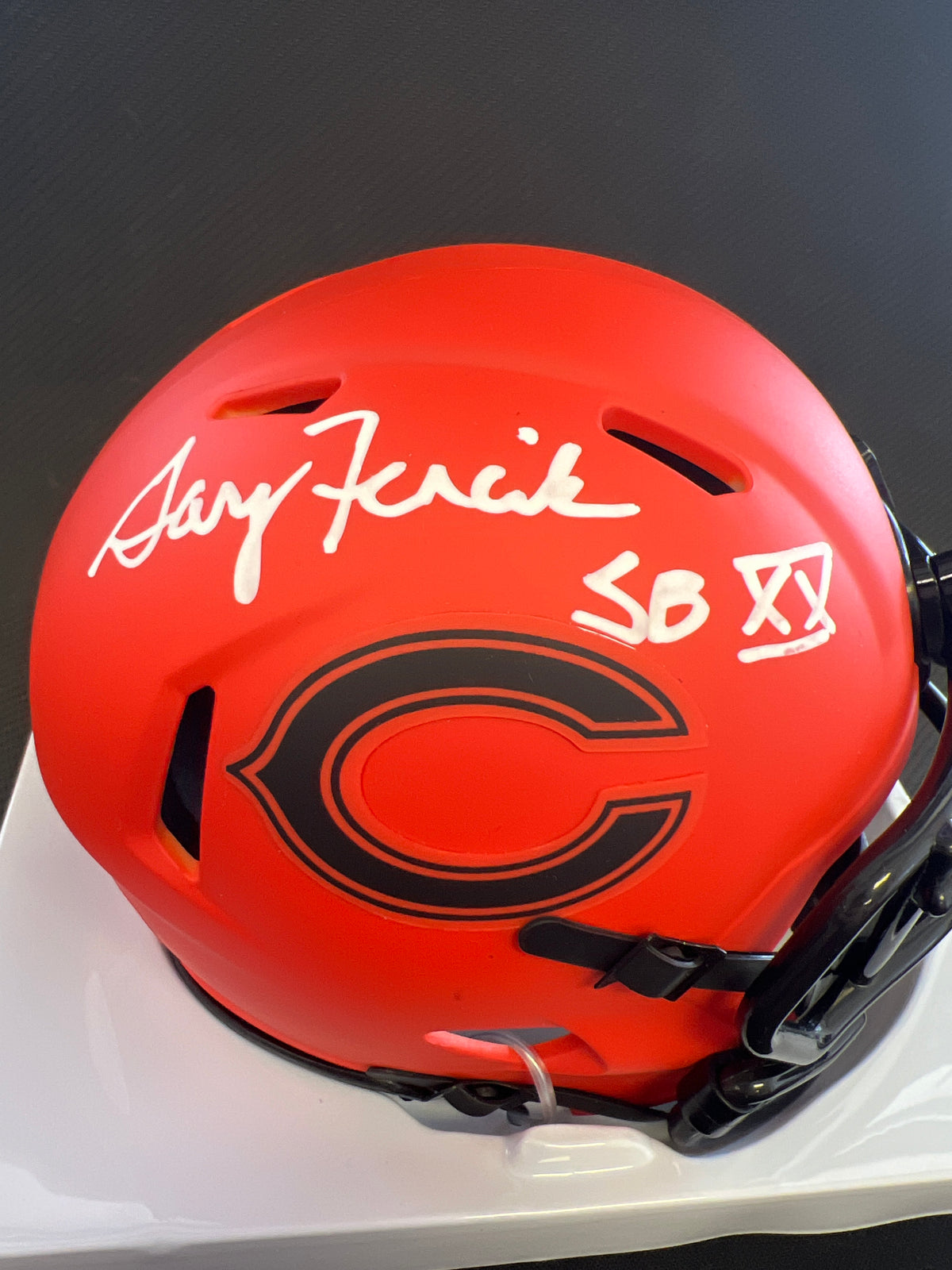 Gary Fencik &quot;SB XX&quot; Signed Riddell Rave Mini Helmet - JSA Certified