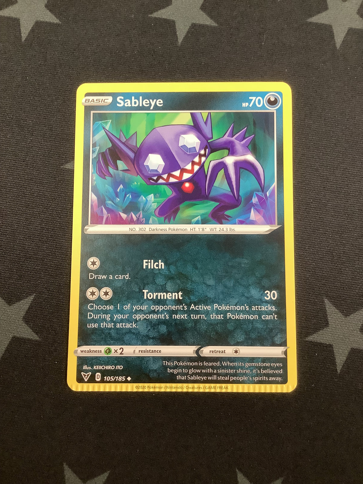 2020 POKEMON VIVID VOLTAGE SABLEYE #105 *CRIMP ERROR*