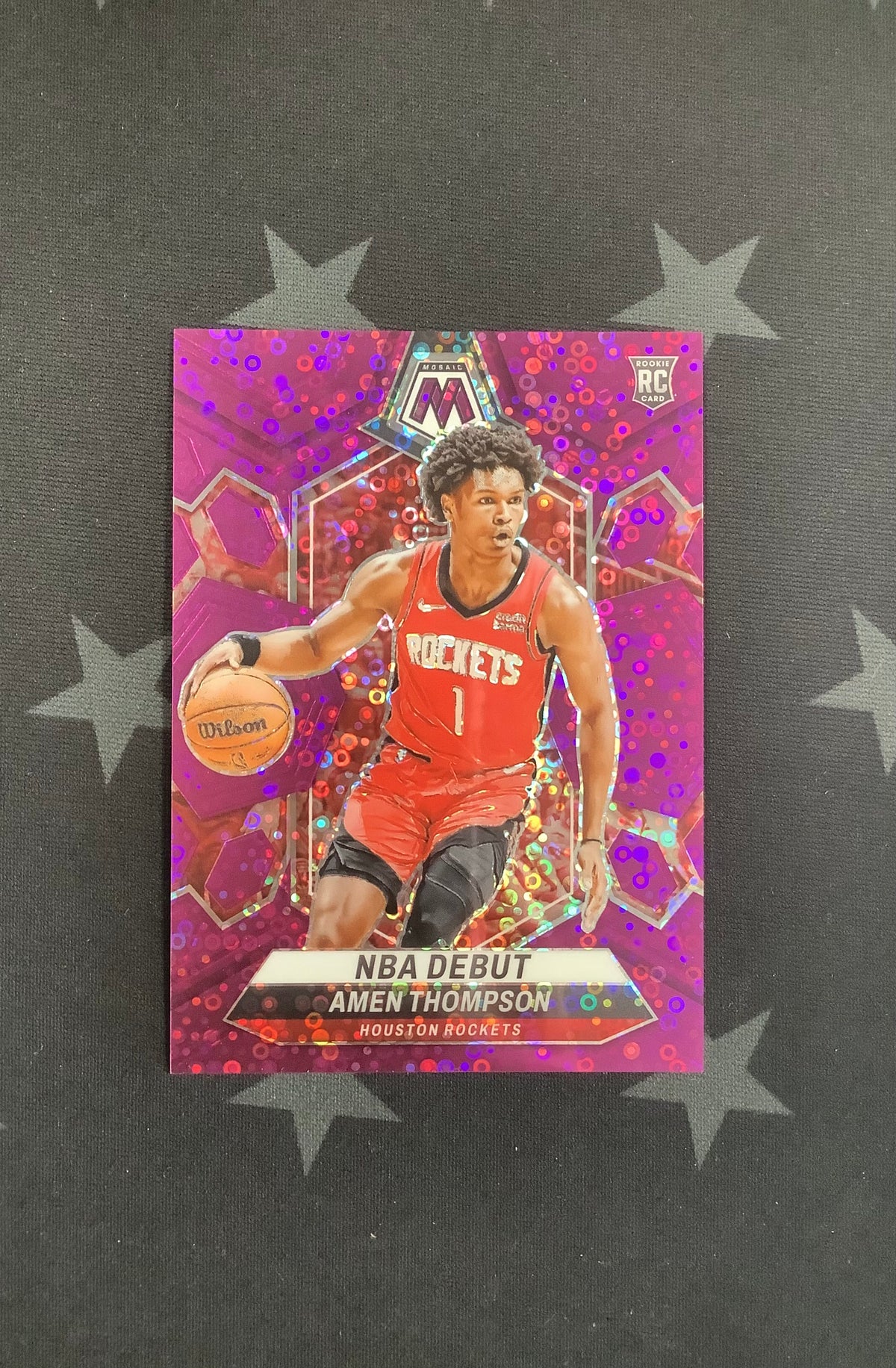 2023/24 PANINI MOSAIC FAST BREAK BASKETBALL PURPLE DISCO AMEN THOMPSON ROOKIE #269 /50