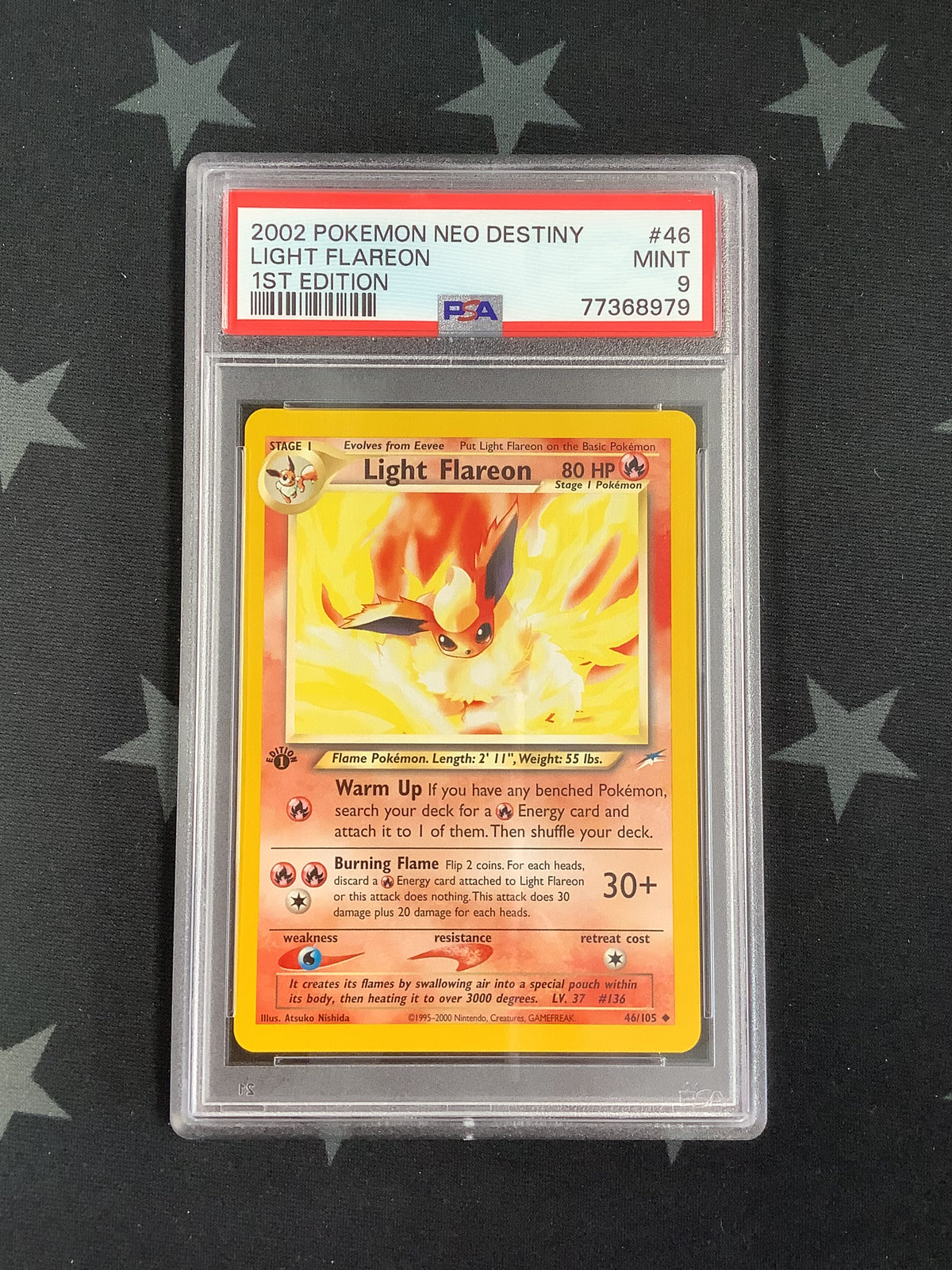 2002 POKEMON NEO DESTINY 1ST EDITION LIGT FLAREON #46 PSA MINT 9 77368979