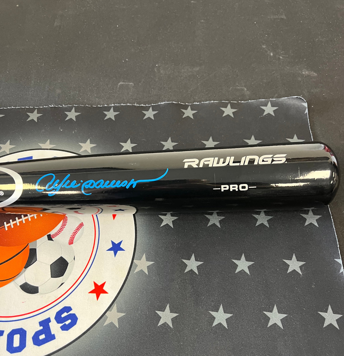 Andre Dawson Autographed Baseball Bat Blue Ink w/ JSA COA