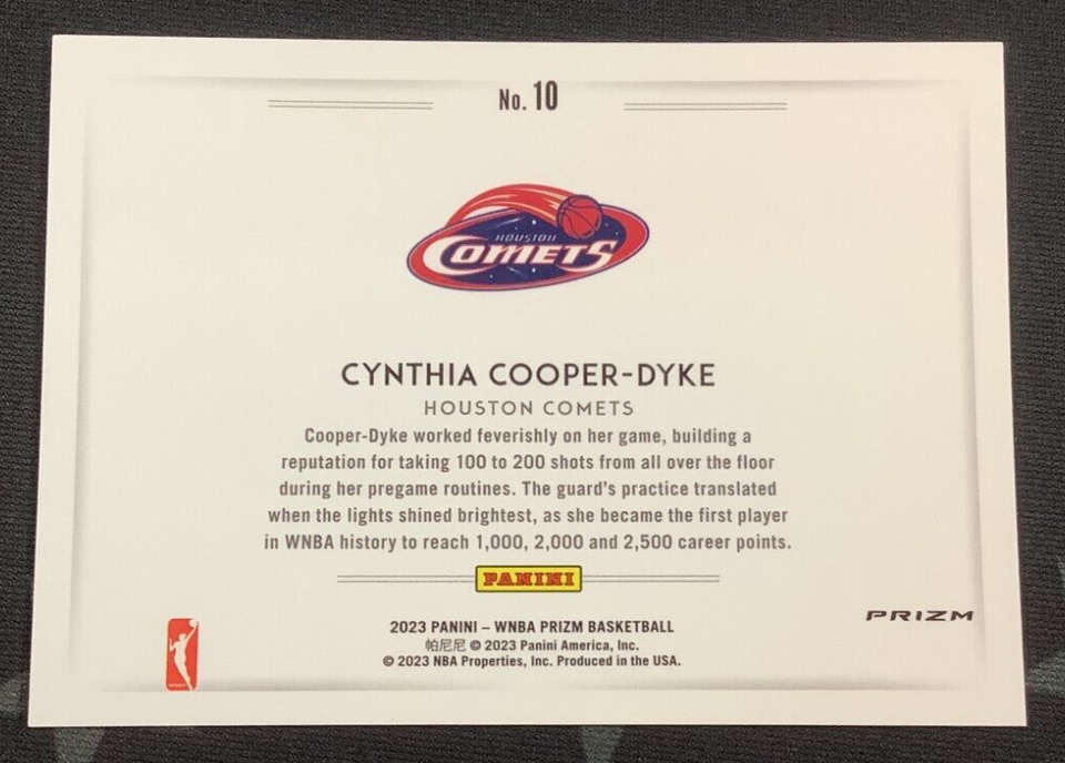 2023 CYNTHIA COOPER-DYKE PANINI WNBA PRIZM BASKETBALL COLOR BLAST CASE HIT SSP