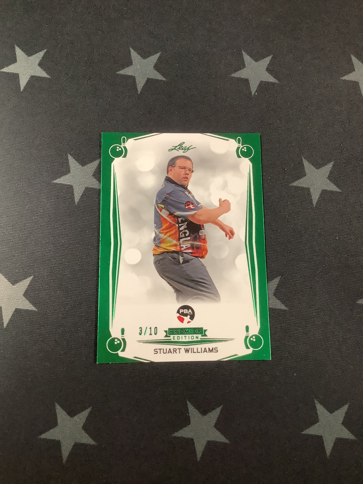 2023 LEAF PREMIER EDITION PBA STUART WILLIAMS GREEN #3/10 B-48