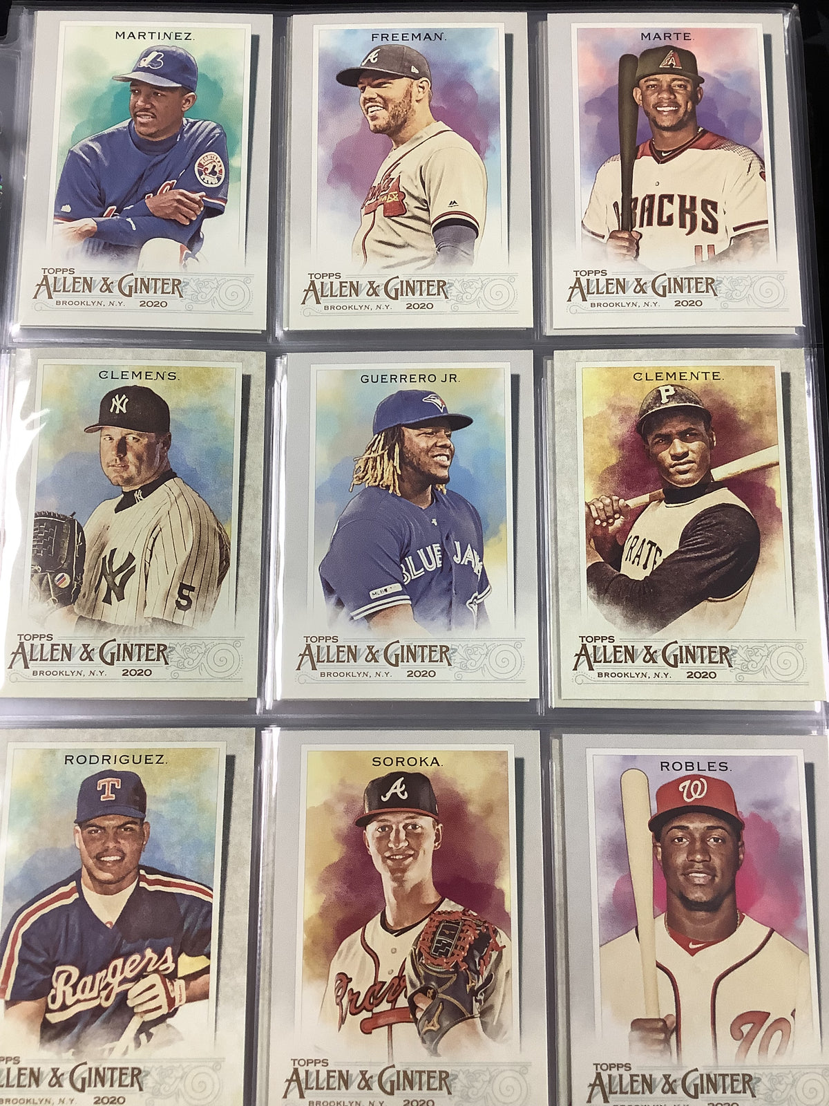 2020 TOPPS ALLEN AND GINTER COMPLETE SET #1-300 PLUS SP SET WITH 5 INSERT SETS