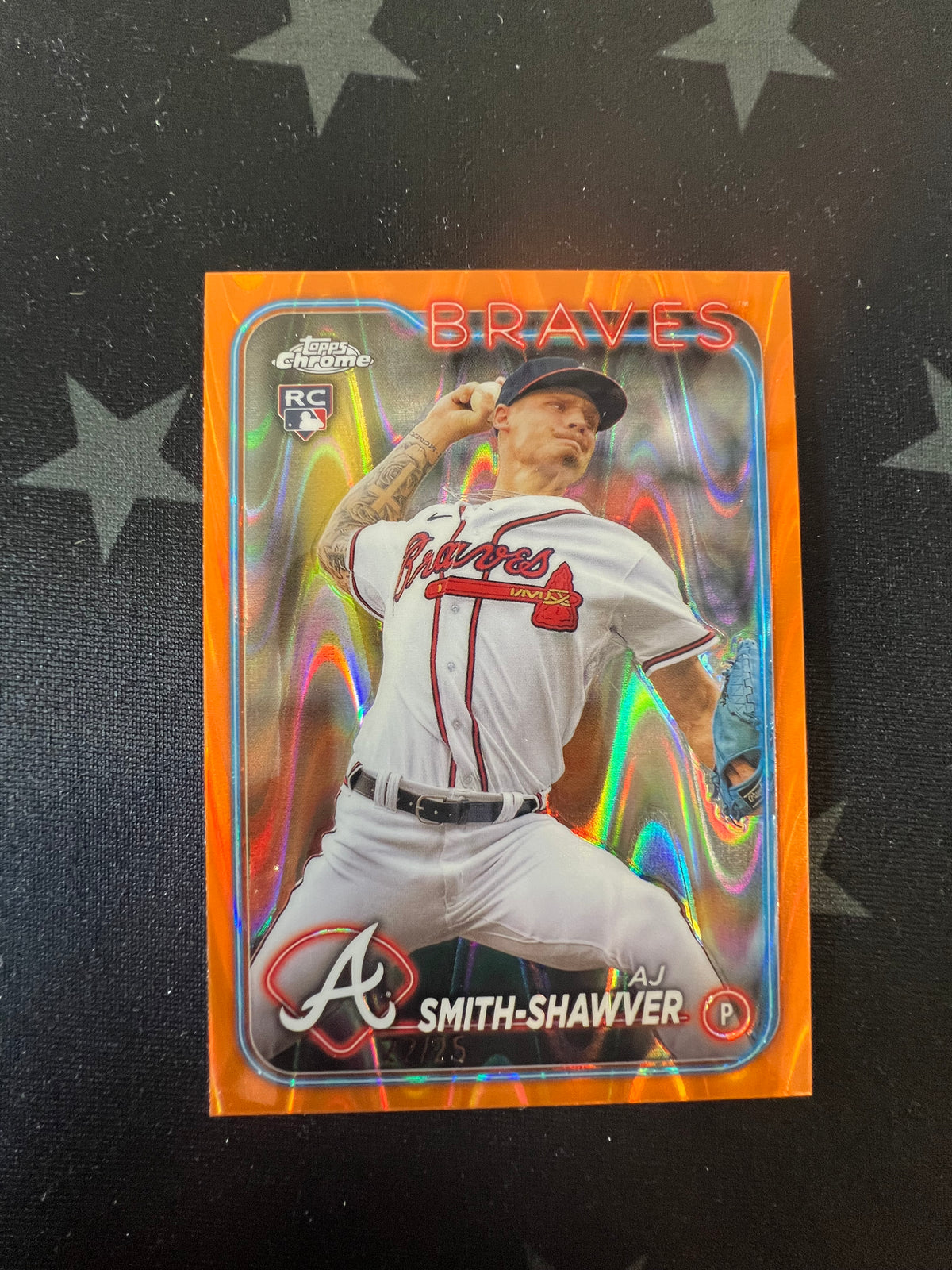 2024 Topps Chrome AJ Smith-Shawver Orange Raywave /25 No. 19