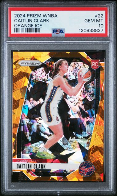 2024 Prizm WNBA Caitlin Clark Orange Ice #22 PSA 10