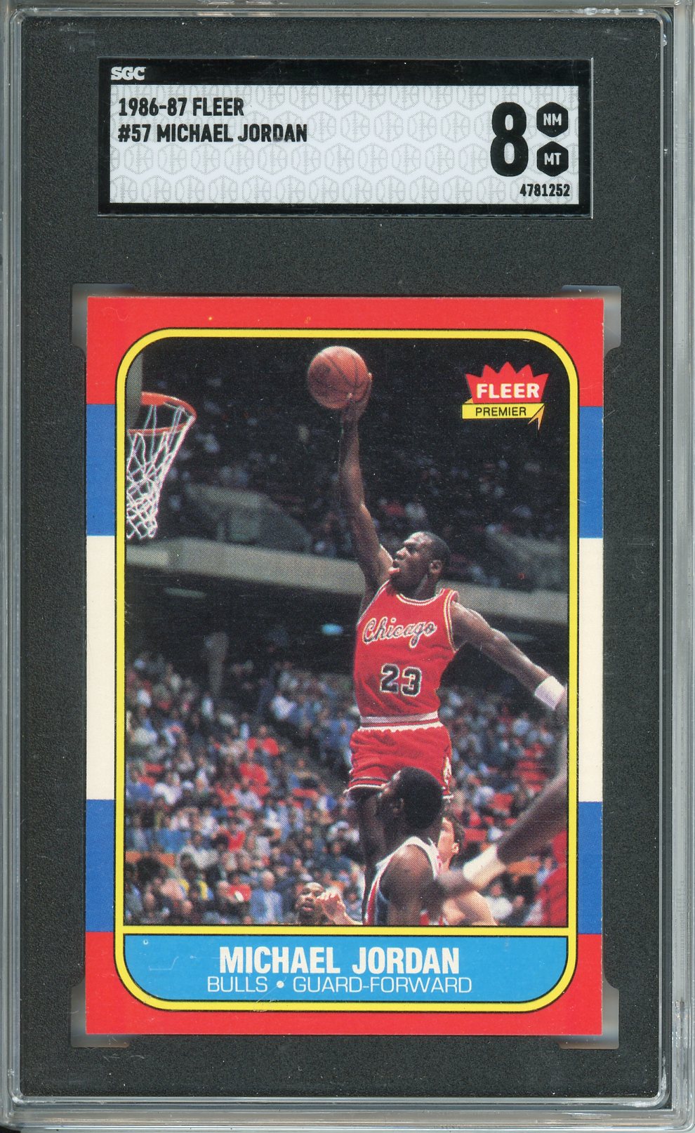 1986 Fleer Michael Jordan RC Rookie #57 NM-MT SGC 8