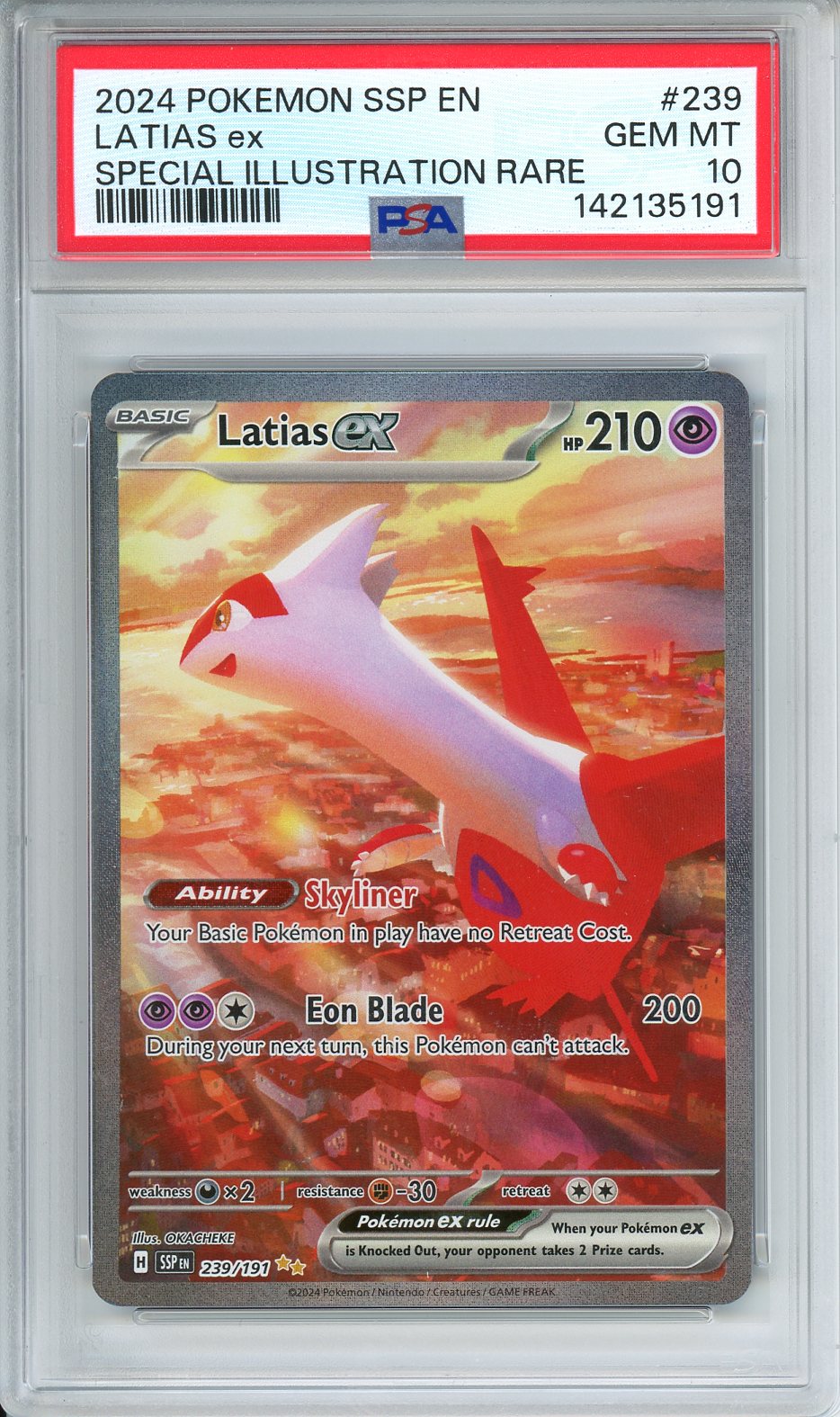 2024 Pokemon SSP Latias ex SIR #239 PSA 10