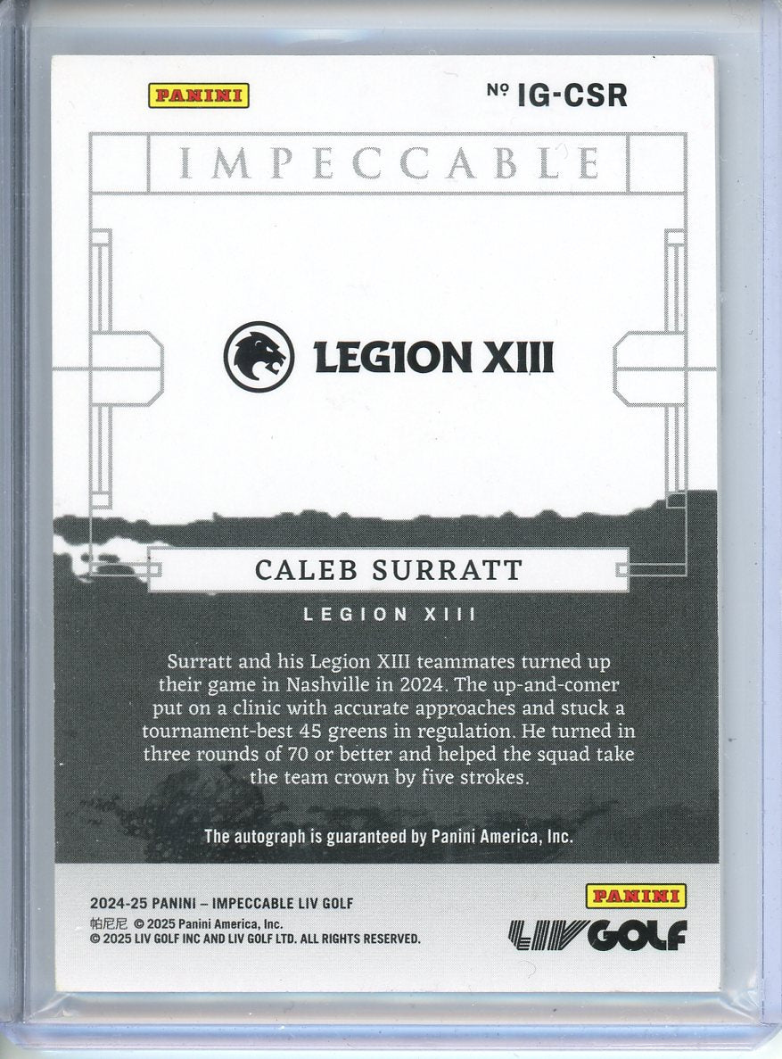 2024-25 Panini Impeccable Liv Golf Caleb Surratt Auto /45