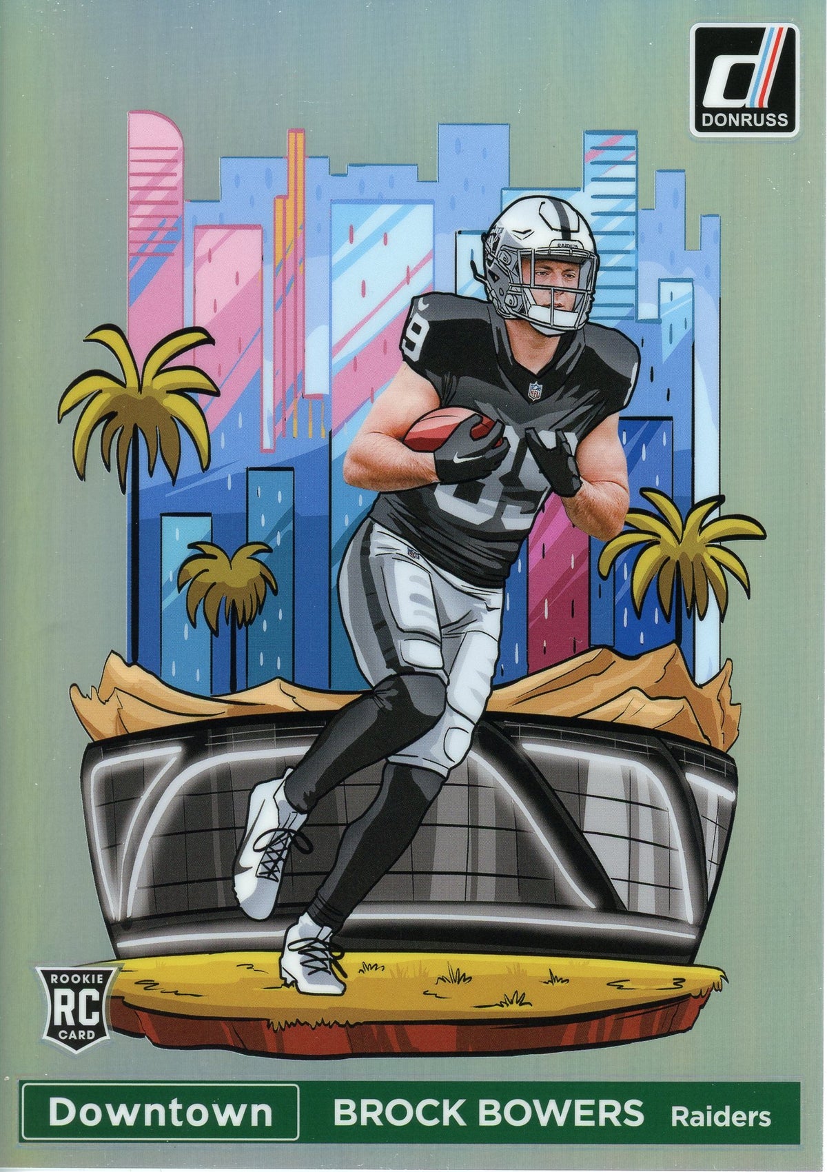 2024 Panini Donruss Brock Bowers RC #17 JUMBO Downtown *SEE BACK PHOTO*