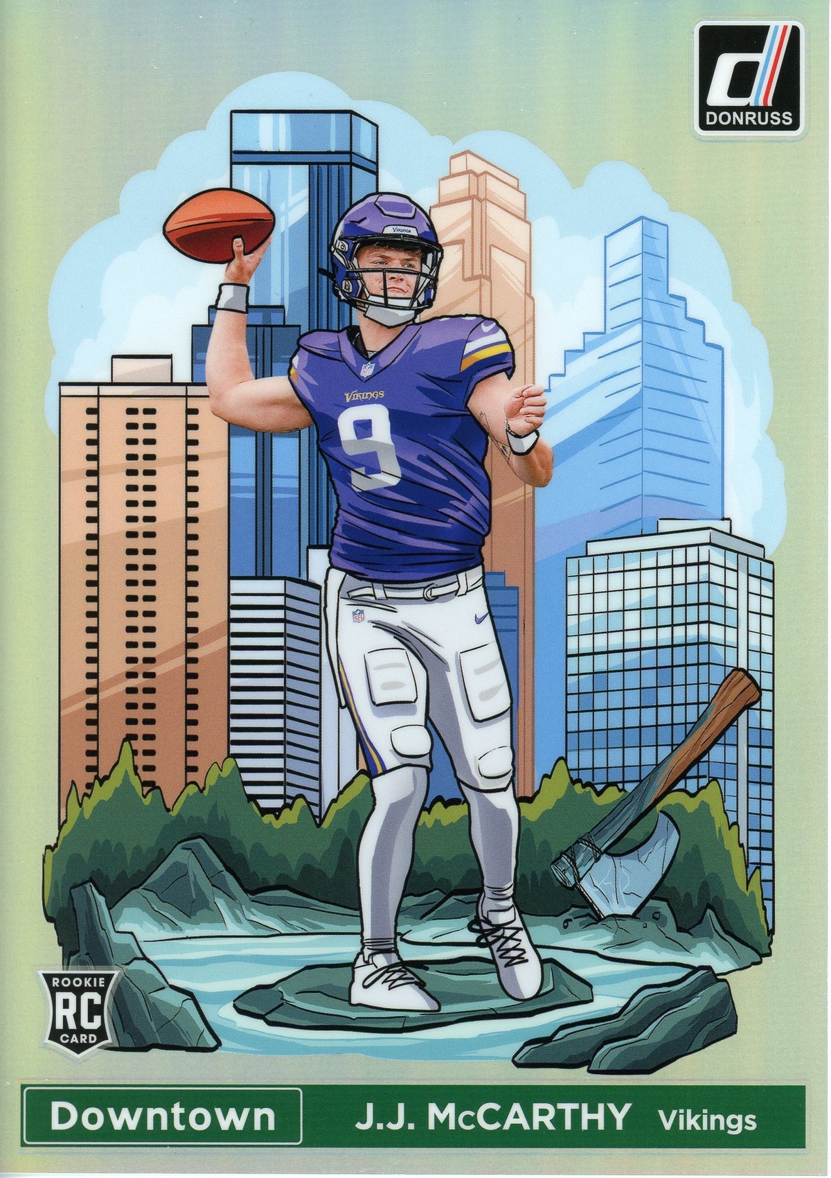 2024 Panini Donruss J.J. McCarthy RC #11 JUMBO Downtown