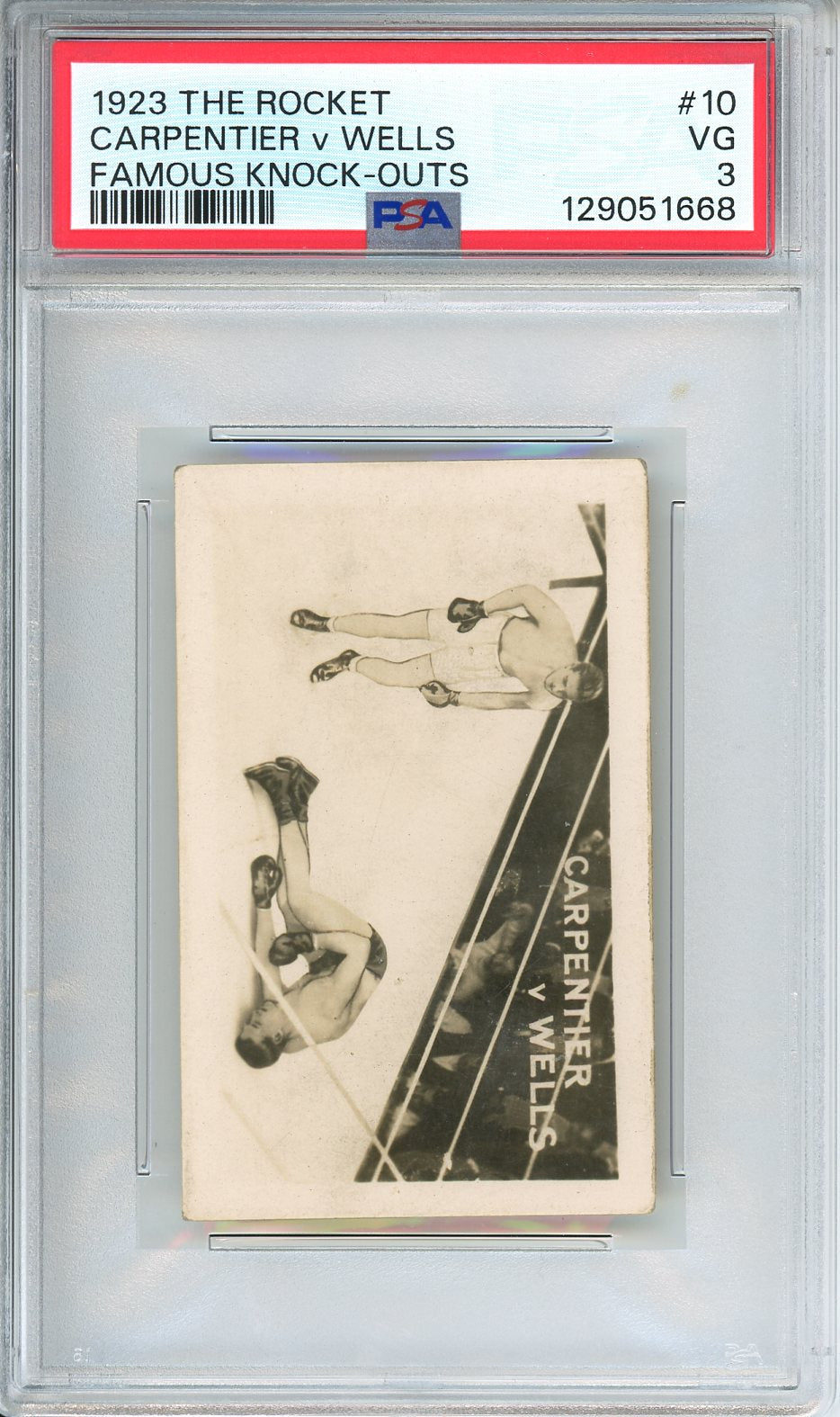 1923 The Rocket Carpentier v Wells Famous Knock-Outs #10 PSA 3