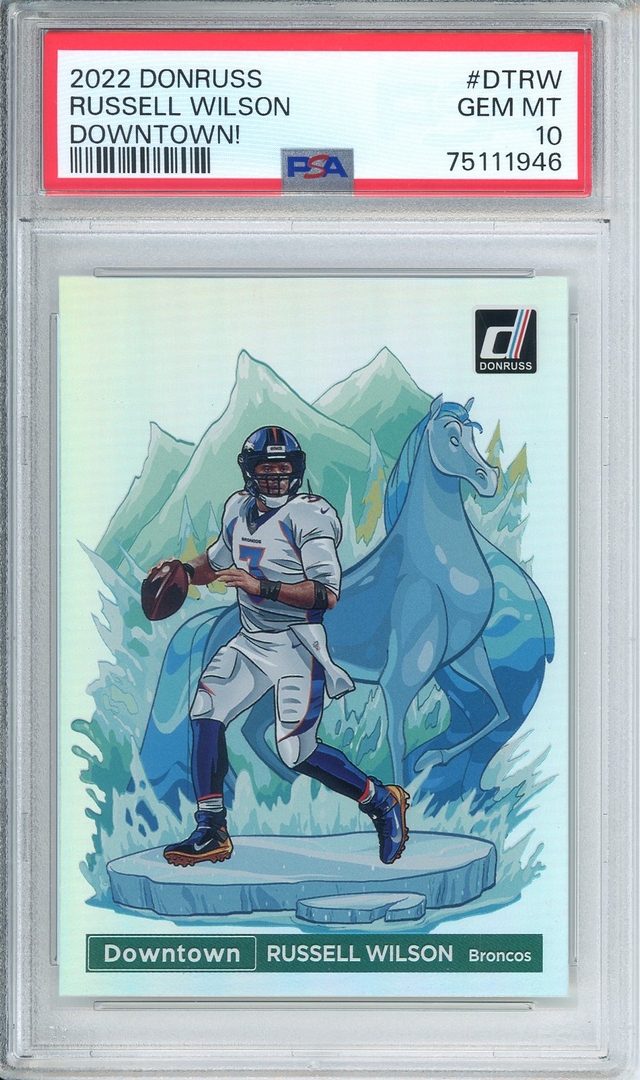 2022 Panini Donruss Russell Wilson #DT-RW Downtown GEM MINT PSA 10
