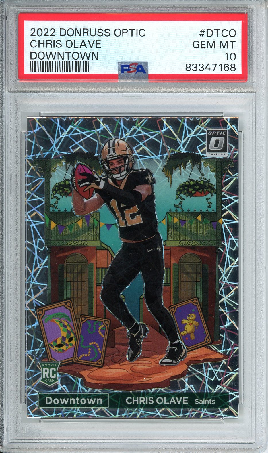 2022 Panini Donruss Optic Chris Olave RC #DT-CO Downtown GEM MINT PSA 10