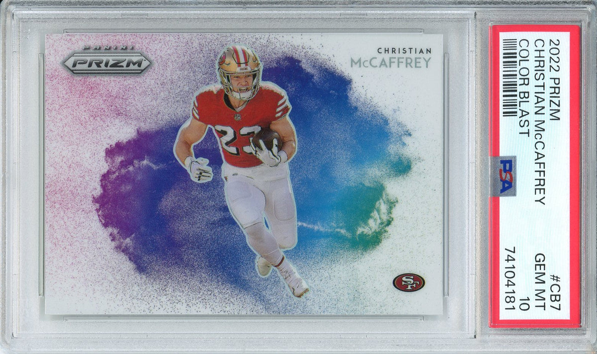 2022 Panini Prizm Christian McCaffrey #CB-7 Color Blast GEM MINT PSA 10