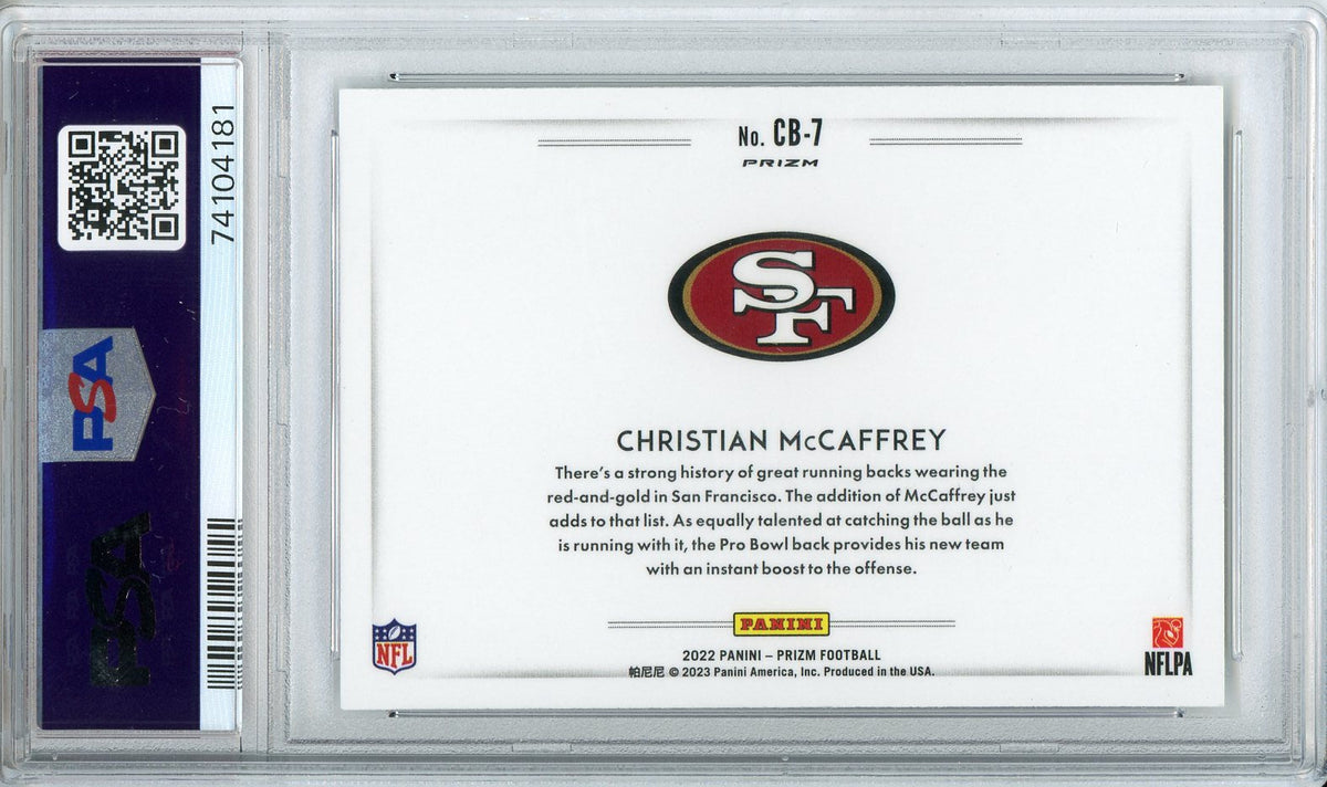 2022 Panini Prizm Christian McCaffrey #CB-7 Color Blast GEM MINT PSA 10