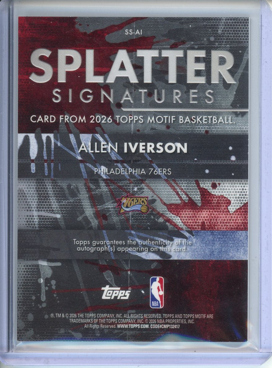 2026 Topps Motif Allen Iverson Autograph 25/25 SS-AI
