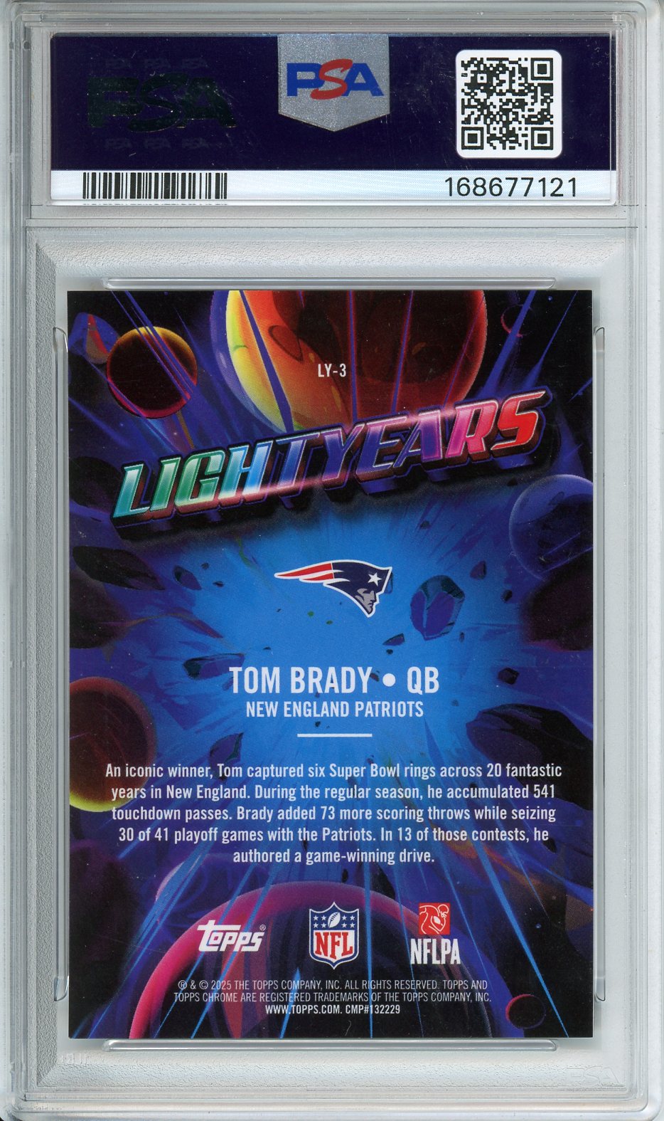 2025 Cosmic Chrome Tom Brady Light Years #LY-3 PSA 9