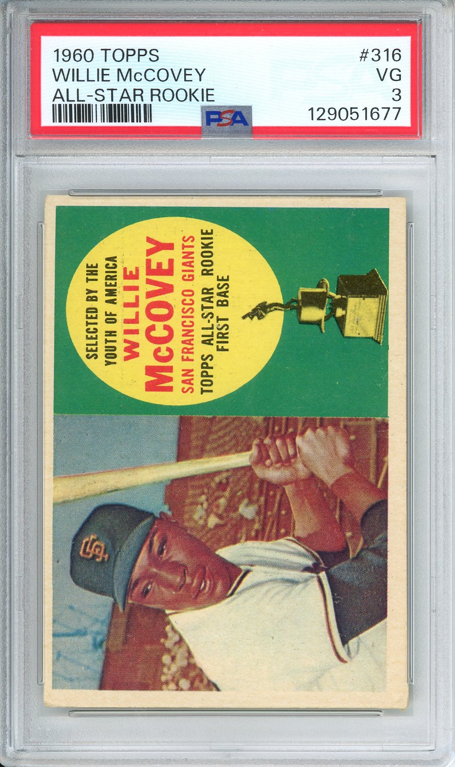 1960 Topps Willie McCovey All-Star Rookie #316 PSA VG-3
