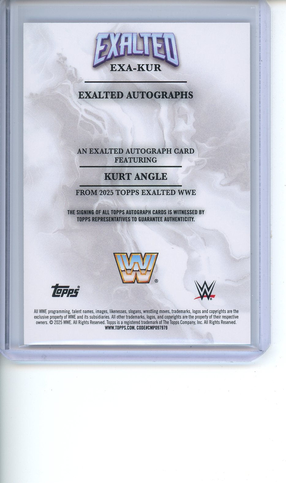 2025 Topps Exalted Kurt Angle Autograph EXA-KUR