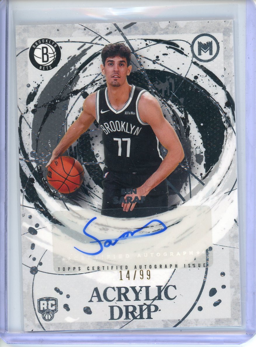 2026 Topps Motif Ben Saraf Acrylic Drip Autograph 14/99 ADA-BS RC