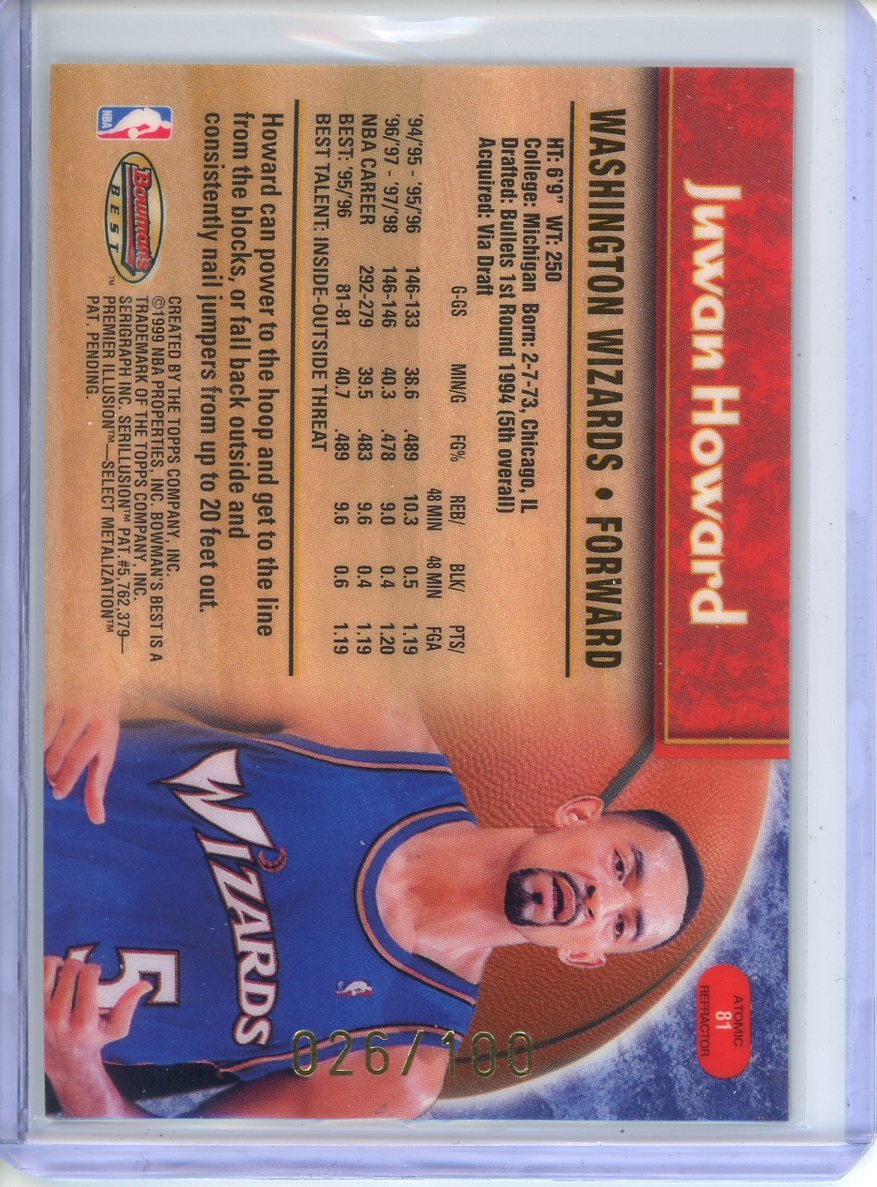 1999 Bowmans Best Juwan Howard 026/100 #81