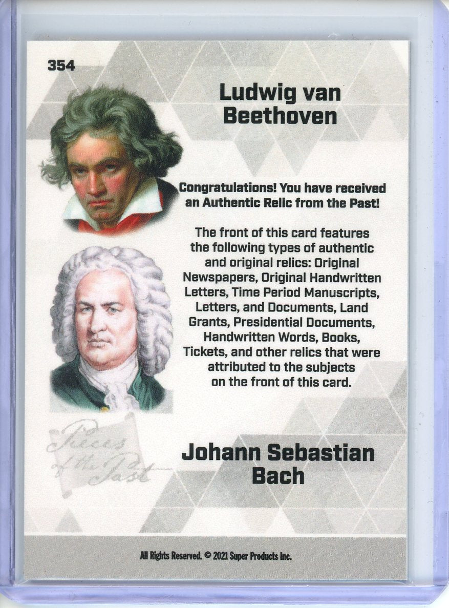 2021 Pieces Of The Past Ludwig Van Beethoven / Johann Sebastian Bach Relic #354