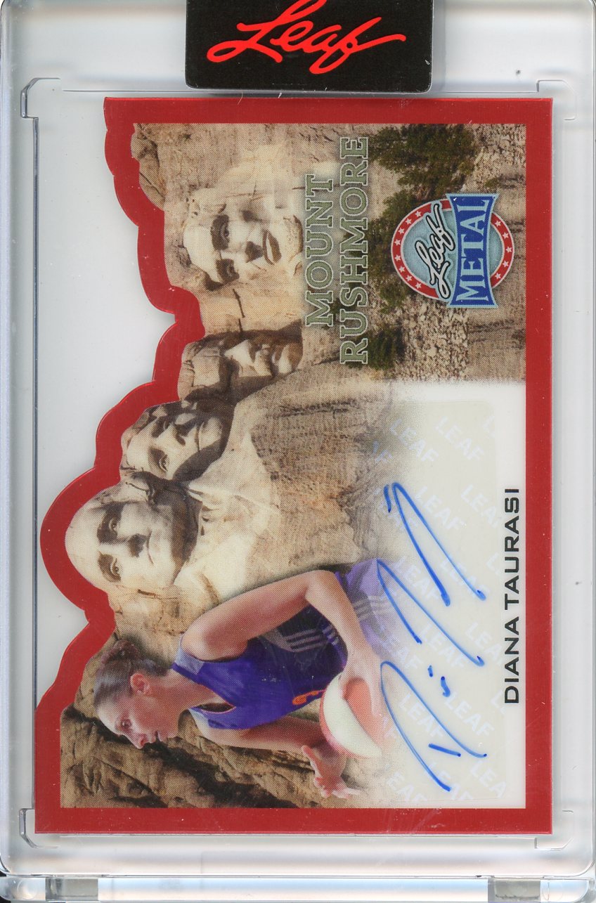 2026 Leaf Metal President's Day Diana Taurasi Mount Rushmore Die-Cut Red Auto /2