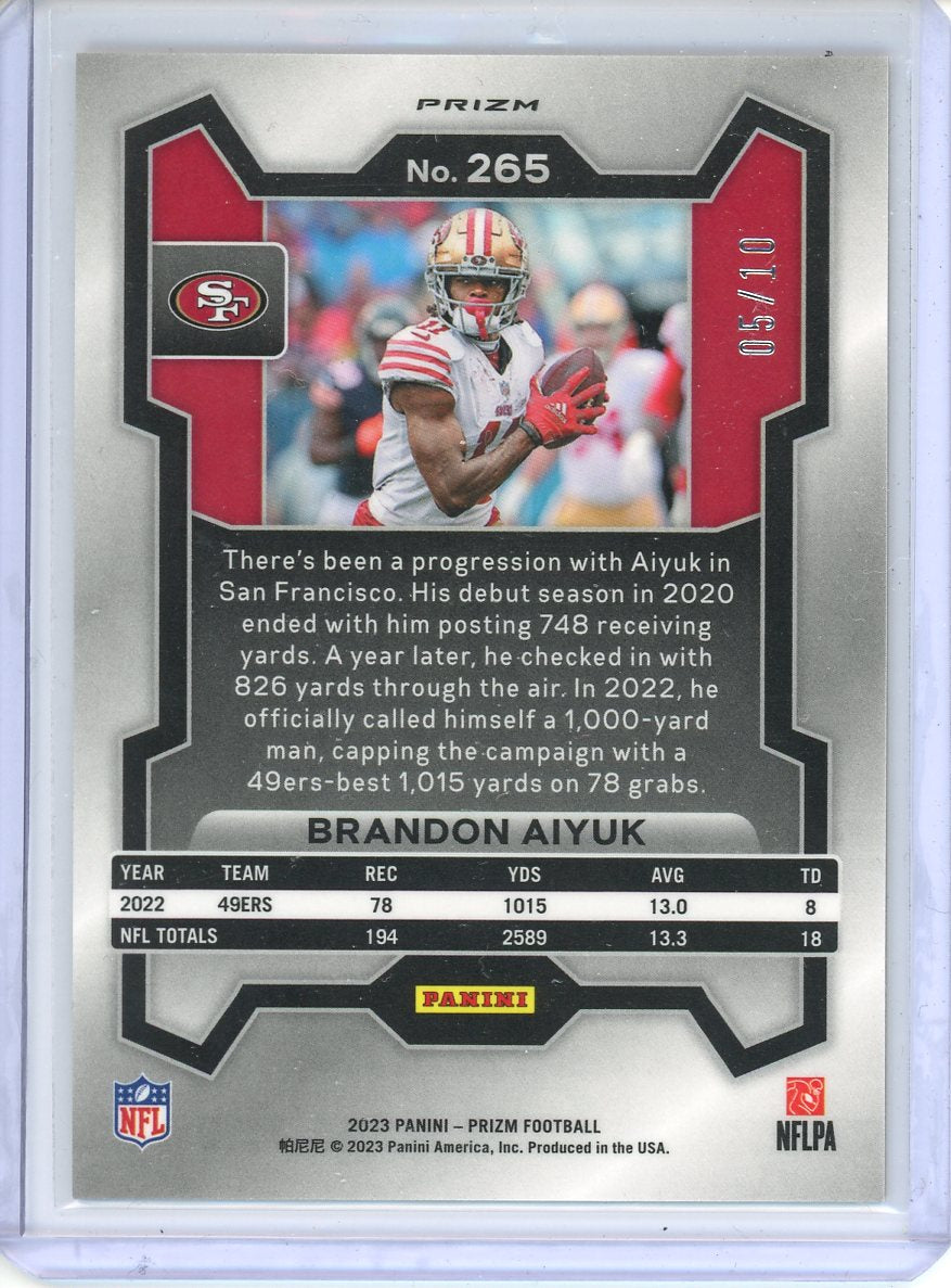 2023 Panini Prizm Brandon Aiyuk Gold Shimmer /10 NO. 265