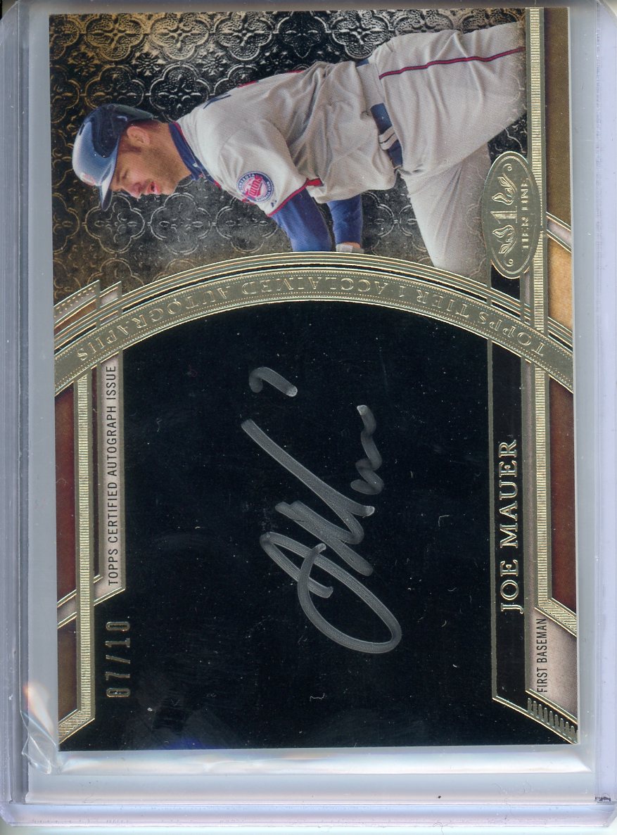 2015 Topps Tier One Joe Mauer Silver Ink Autograph #07/10 Twins