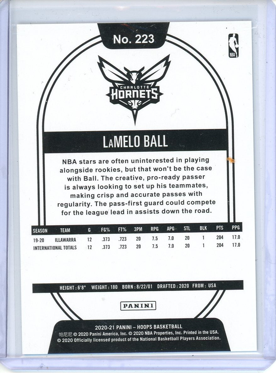 2020-21 Hoops LaMelo Ball Rookie Teal Explosion /89 No. 223