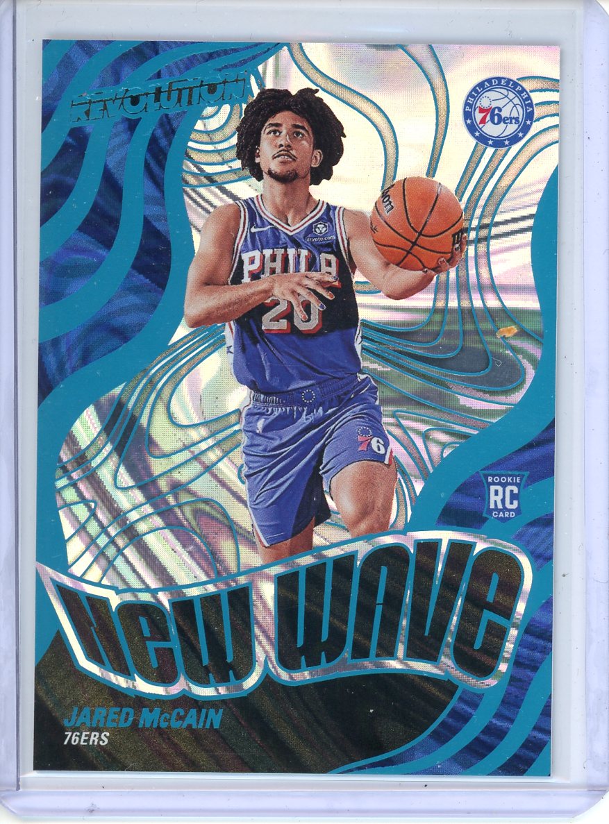 2024-25 Panini Revolution Jared McCain Blue Swirl /35 New Wave Rookie No. 14