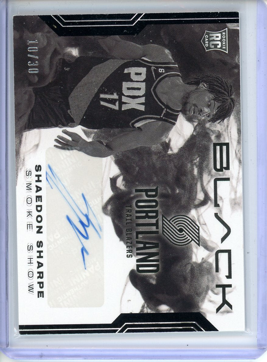 2022-23 Panini Black Shaedon Sharpe Smoke Show Signature Auto Rookie /30 SSS-SHS