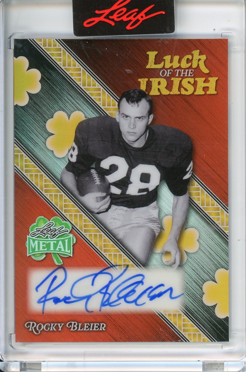 2026 Leaf Metal St. Patrick's Day Luck of the Irish Rocky Bleier Auto /4