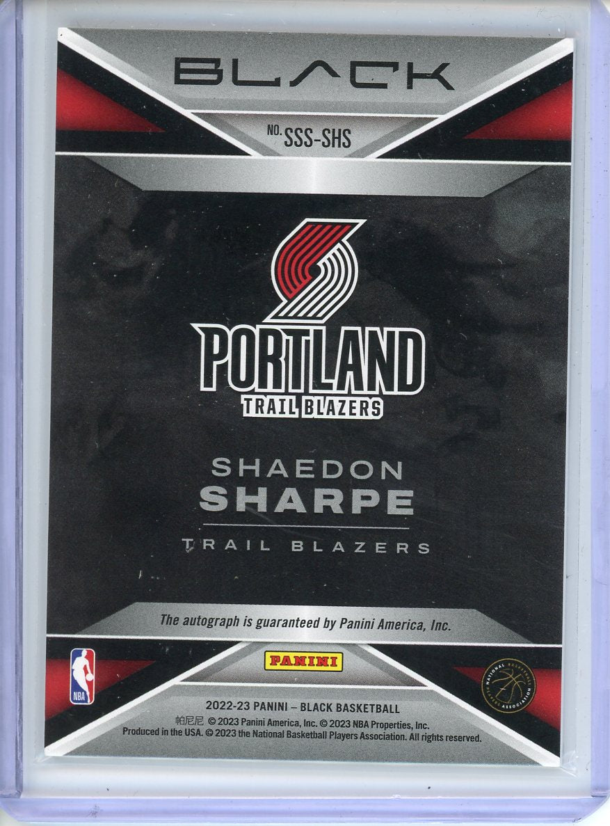 2022-23 Panini Black Shaedon Sharpe Smoke Show Signature Auto Rookie /30 SSS-SHS