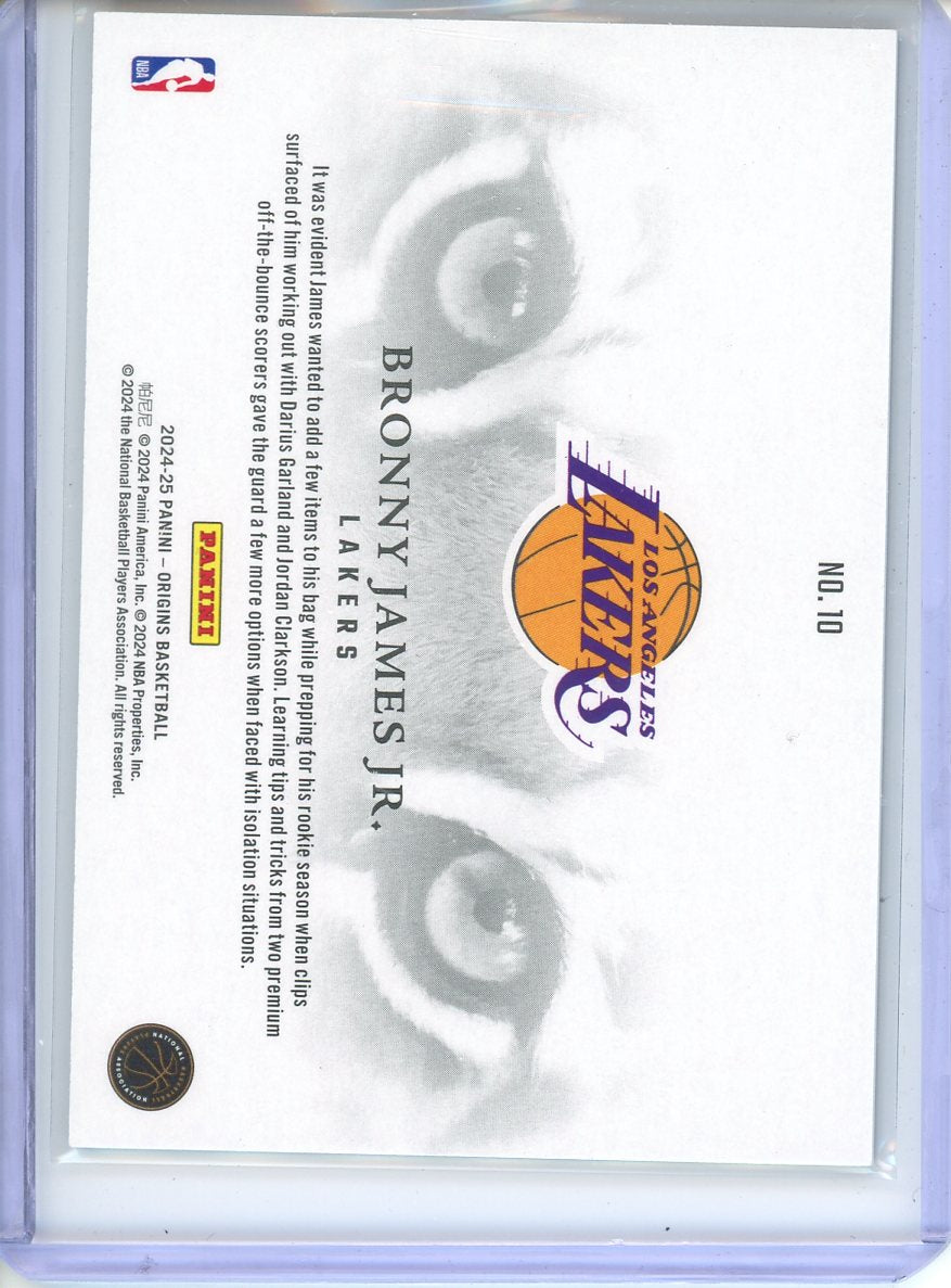 2024-25 Origins Bronny James Jr. Tiger Eyes No. 10 Rookie